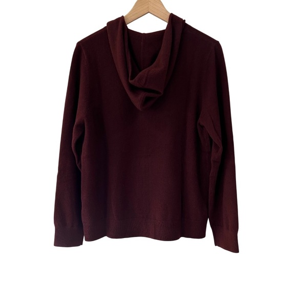 Quince Women’s Mongolian Cashmere Full Zip Hoodie L burgundy NWT - Picture 2 of 13